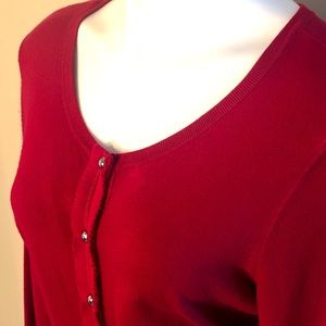 White House Black Market Red Cardigan